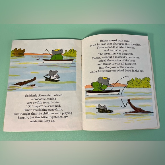 Vintage Babar and the Crocodile, Jean De Brunhoff, kids vintage elephant book - Picture 2 of 5